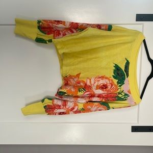 Anthropologie Daily Practice cropped sweatshirt bright floral